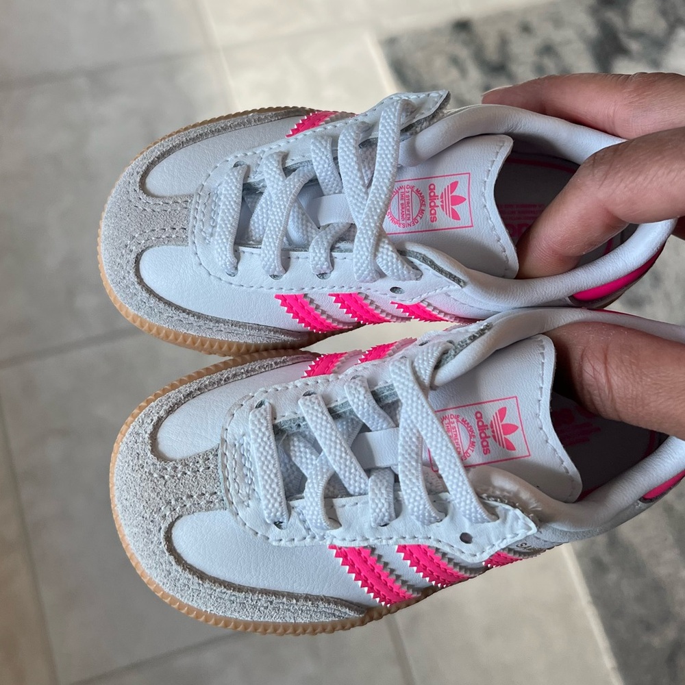 adidas Kids Samba Sneakers White Pink Gum - Picture 10 of 11